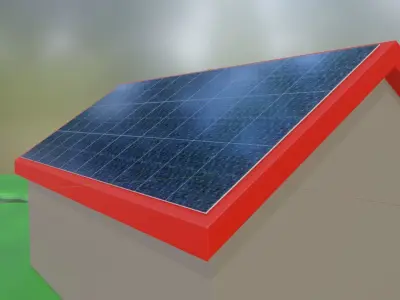 Simple Solar Roof Module 8x6 Low-poly 3D model