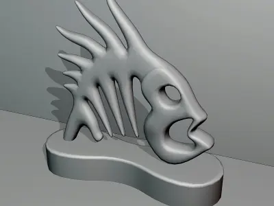 Decorative figurine of a fish Low-poly 3D model