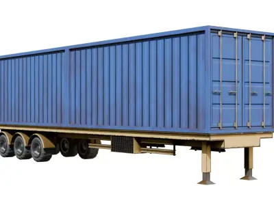 Container Trailer Low-poly 3D model