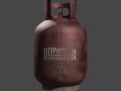 Rusty Old Propane Tank Free low-poly 3D model