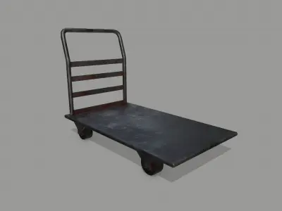 Trolley hand truck Low-poly 3D model 3