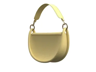 Yellow Leather Flap Bag 3D model