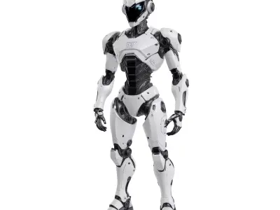 Humanoid Robot Character 5 Low-poly 3D model