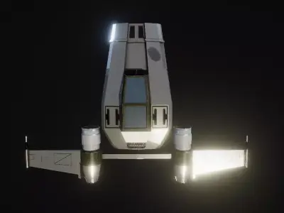 Game Ready Space Ship  Low-poly 3D model