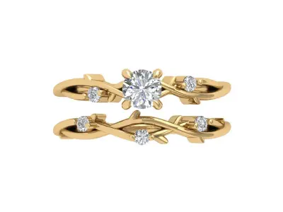 Engagement-ring 3D print model 7