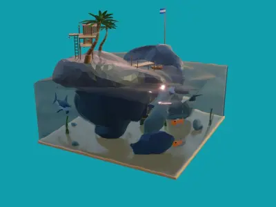 Day Island Low-poly 3D model