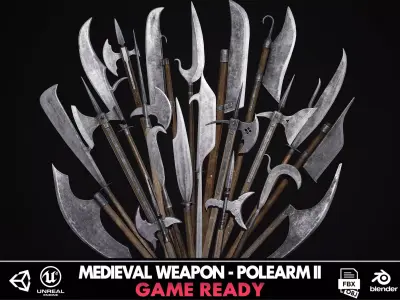 Medieval Weapon - Polearms II Low-poly 3D model
