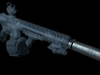 AR-15 Griffin Armament M4SD II silencer Low-poly 3D model