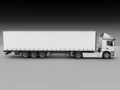 Mercedes Antos with trailer 3D model