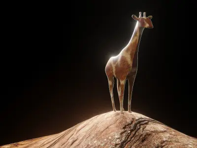 Giraffe low poly 3D model Free low-poly 3D model