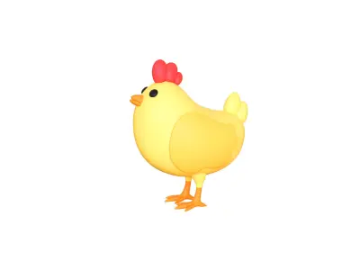 Low-Poly Easter Chicken Low-poly 3D model