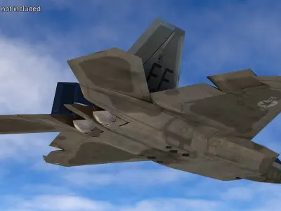Lockheed Martin F 22 Raptor Rigged 3D model