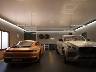car garage Low-poly 3D model get