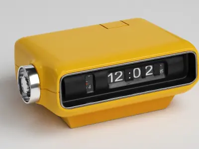 Retro Digital Clock 1970s Vintage Alarm Clock 3D model