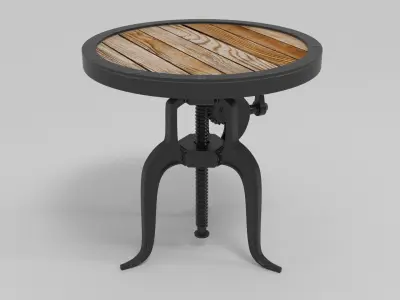 Industrial Adjustable Height Accent Table 3D model