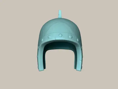 Chinese Rust Medieval Helmet - Character Design Low-poly 3D model