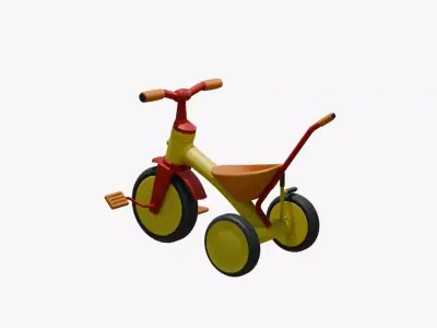 kids tricycle Low-poly 3D model purchase