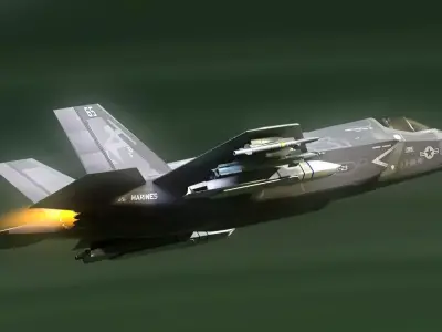 F35B Lightning II -Rigged - with high resolution cocpit Low-poly 3D model