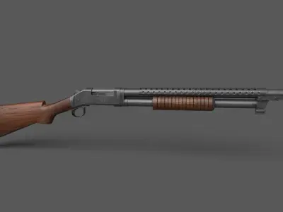 Winchester 1897 Low-poly 3D model
