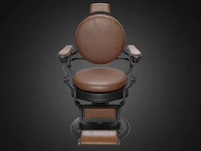 Vintage barber chair 3D model