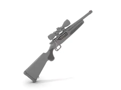 Black Tactical Rifle model pack Low-poly 3D model