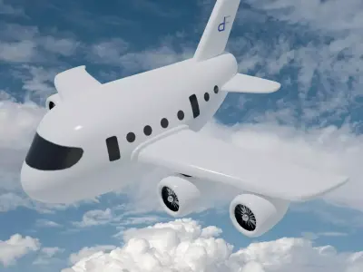 Cartoon Jet Plane - Stylized 3D Asset Low-poly 3D model