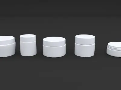 3D Cosmetic Cream Container Set model 3D model