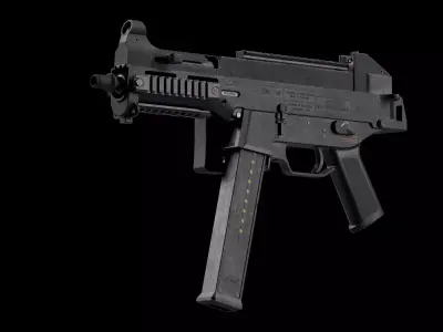 HK UMP 45 ACP - Flanged Barrel Edition STANDART PACK Low-poly 3D model