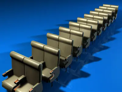 Plane train seats 2 3D model