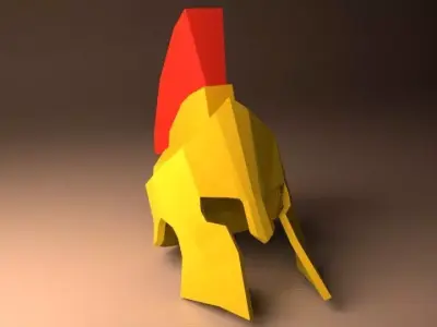 Lowpoly spartan helmet Free low-poly 3D model