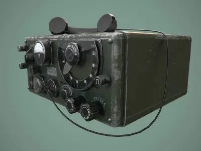 Military radio Low-poly 3D model