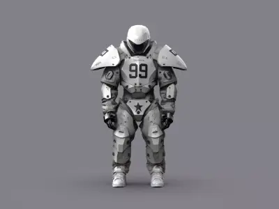 Night City Character Football Player 3D model