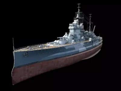 HMS Warspite gameready 3D model