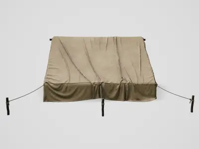 Camp Tent Desert Military  Low-poly 3D model