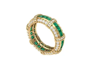 Princess Solitaire Full eternity Ring 3D print model