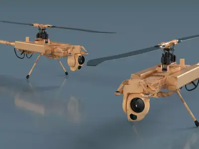 Desert Military Surveillance Drone 3D model