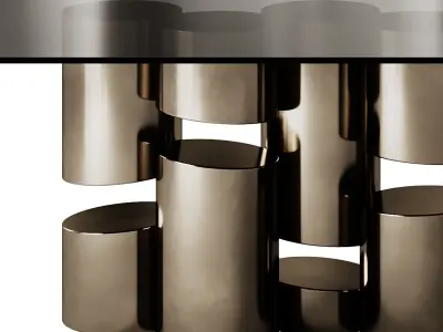 Silverstone Glass and metal table by Rivatelier 3D model