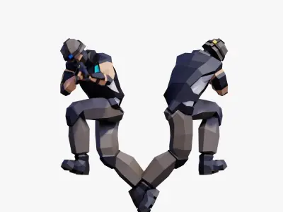 Special Forces Soldiers - Animated and Rigged Low-poly 3D model