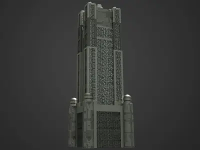 SciFi Building 3 Low-poly 3D model