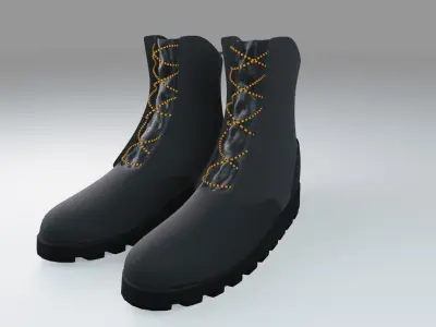 Simple lowpoly military boots Free 3D model