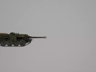 E-10 Hetzer German Tank Low-poly 3D model