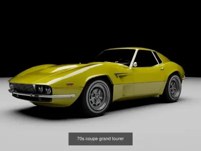 70s generic sports car lineup 3D Model Pack purchase