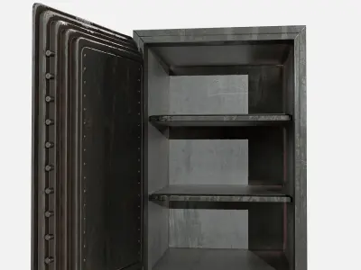 Locker safe box with handle Low-poly 3D model