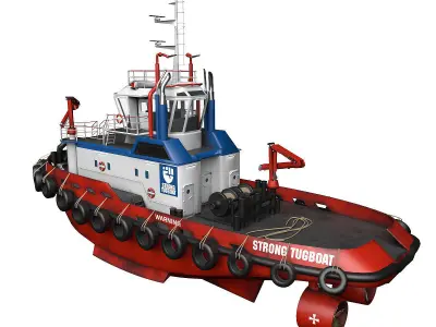 collection Tugboats 30m  Low-poly 3D model