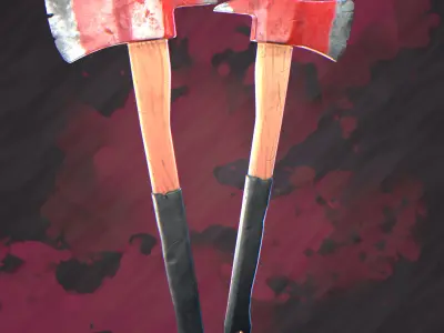 Stilized Survival Fire Axe Free low-poly 3D model