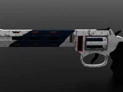Revolver gun 3D model 2
