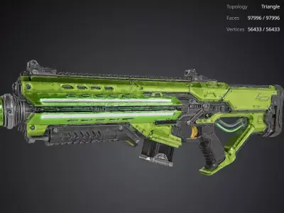 Futuristic Rifle Gun 3D model