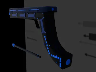 Harpoon Pistol Made in Maya Low-poly 3D model