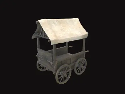 Medieval Cart V01 Low-poly 3D model
