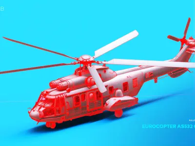 Eurocopter AS532 Cougar 3D model purchase